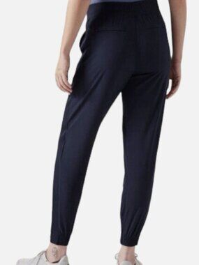 ATHLETA BROOKLYN MID-RISE JOGGER NAVY BLUE CUFF ANKLE TRACK PANTS- WOMEN'S 10